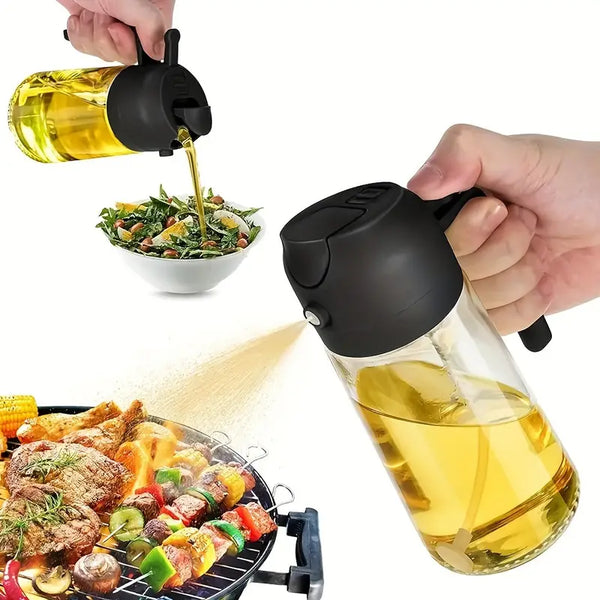 2-in-1 Glass Oil Dispenser and Sprayer