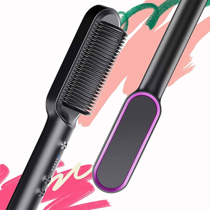 2 in 1 Hair Straightener and Styling Comb with Negative Ion Technology