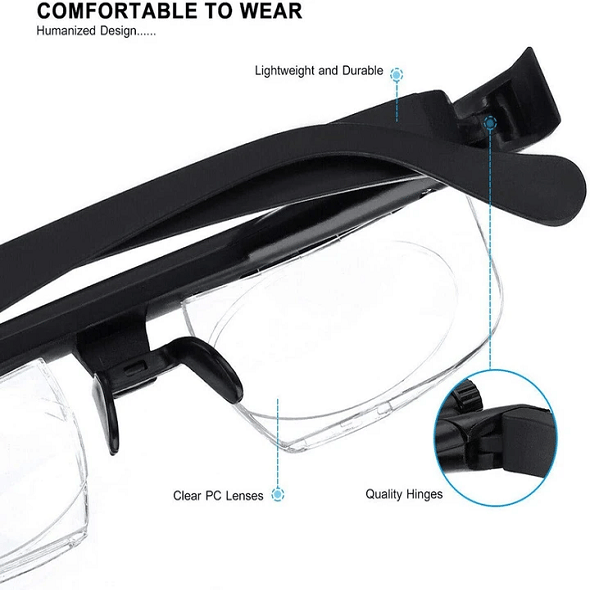 ADJUSTABLE FOCUS GLASSES FOR NEAR AND FAR SIGHT