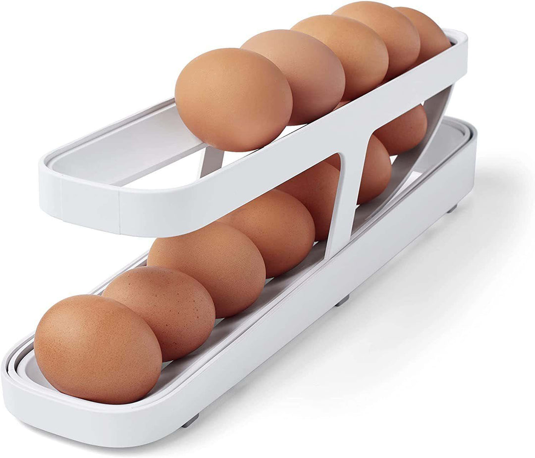 Automatically Rolling Egg Holder Container