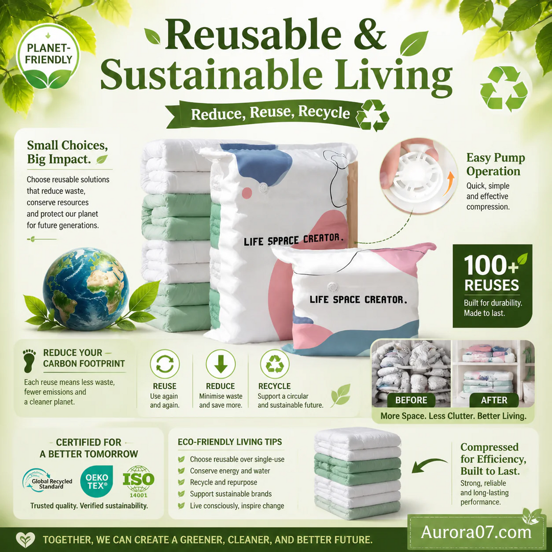 🧳Vacuum Storage Bags – Press &amp; Seal (PACK OF 5)