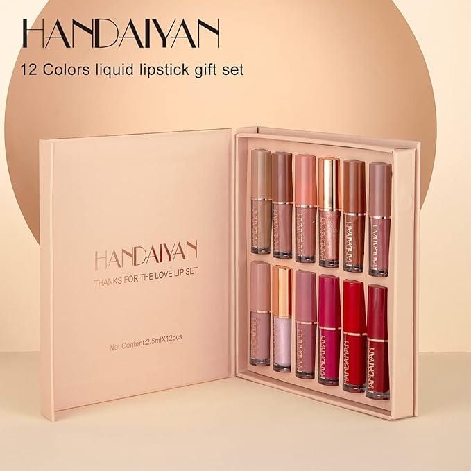 12Pcs Velvet Matte Liquid Lipstick Set