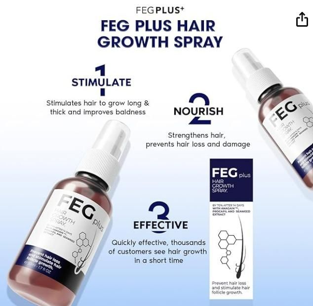 FEGPLUS Hair & Beard Growth Serum (50ml) (Pack of 2)