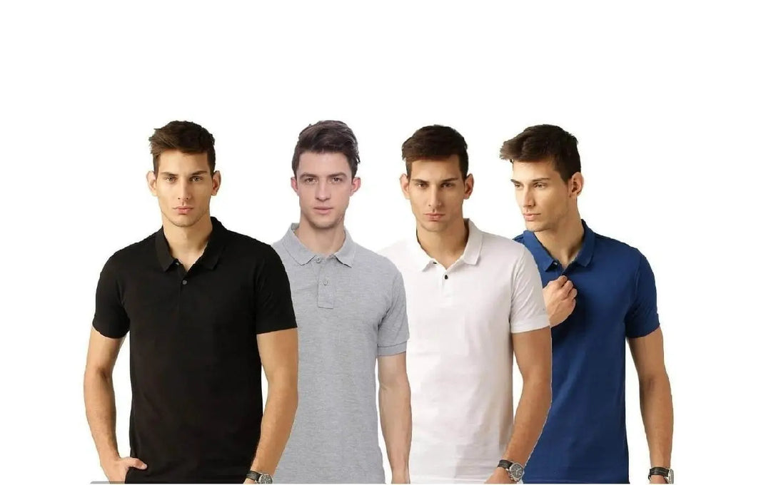 MEN'S HALF SLEEVES POLO NECK T-SHIRT ( PACK OF 4 )