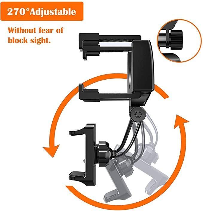 Rear View Mirror Mount, Rotatable and Retractable Car Phone Holder