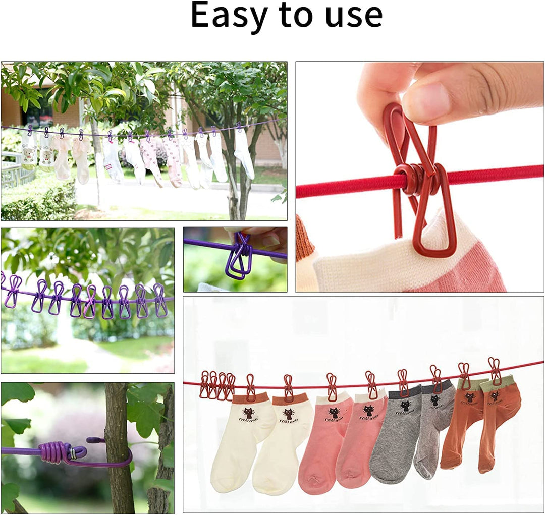 Clothing Line with 12 Clothes Clips