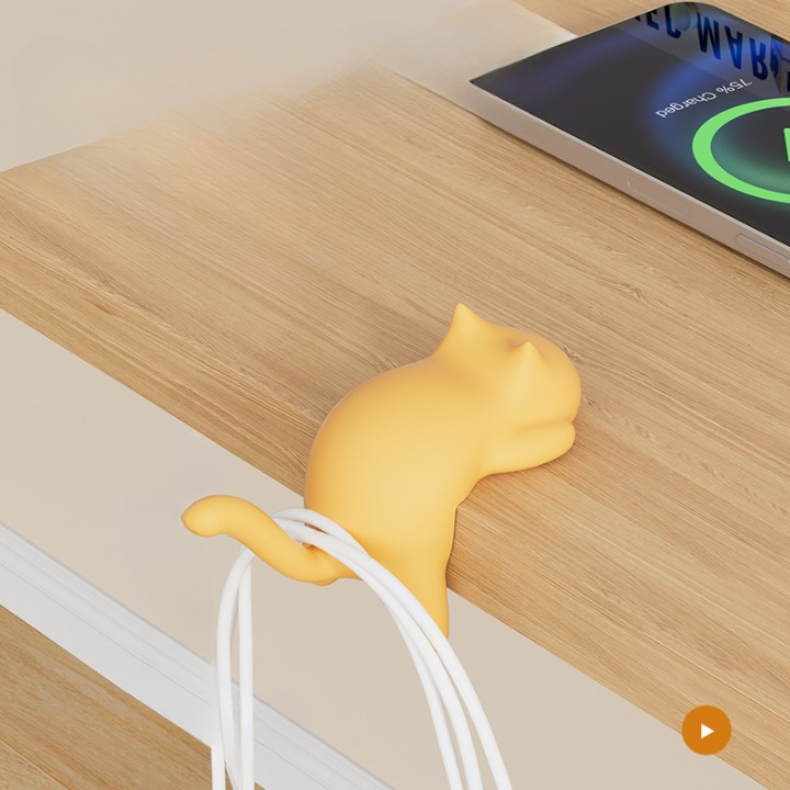 Cute Cat Table Edge Sticky Hook Bag &amp; Key Holder