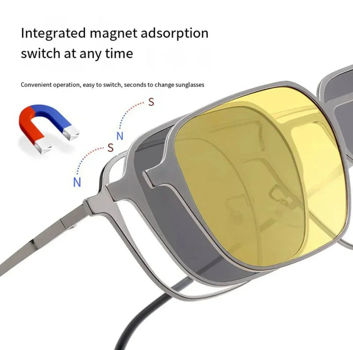 6-in-1 Magnetic Clip-On Sunglasses + Eyeglasses |🔥FLAT 50% OFF SAVING🔥