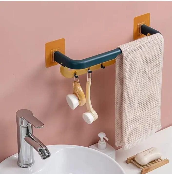 Double Layer Plastic Towel Rack with Hooks