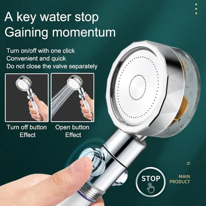 360° Rotating High-Pressure Showerhead - With Filter